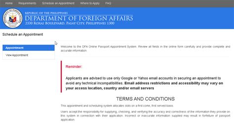 dfa appointment tagum
